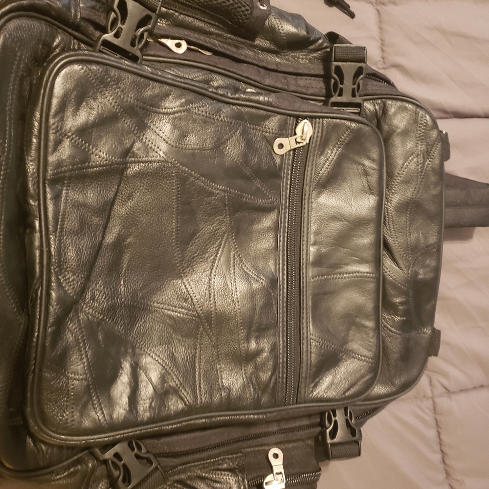 Leather motorcycle bag